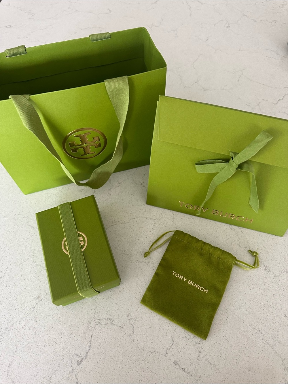 Tory Burch Gift Bag & Velvet Pouch Set